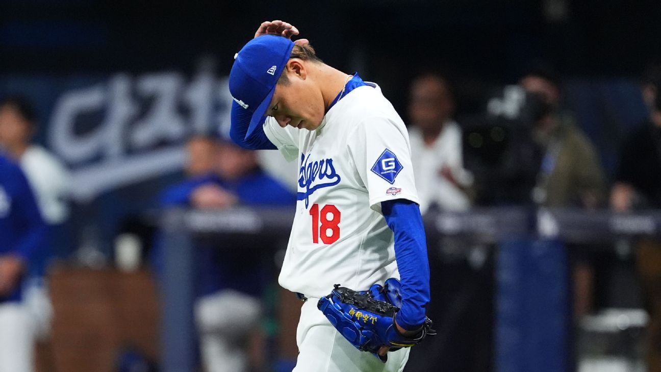 Dodgers’ Yamamoto struggles in debut.