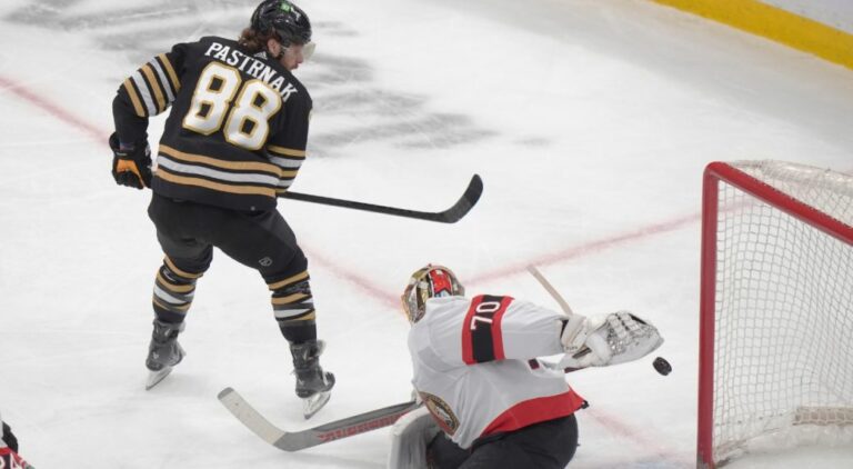 Pastrnak’s Hat Trick Leads Bruins Over Senators