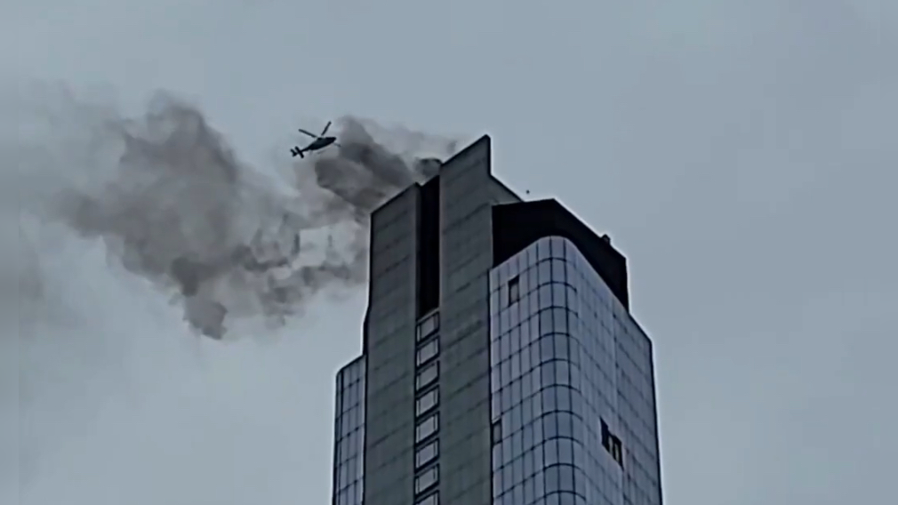 Skyscraper near One World Trade Center caught fire.