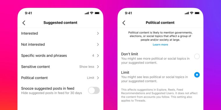 Instagram Users Complain About Meta’s Political Content Limit