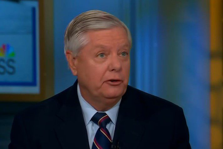 Sen. Lindsey Graham yells about Biden during Trump question