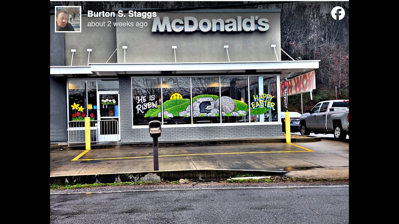 Tennessee McDonald’s Decorate Windows with Religious Symbols