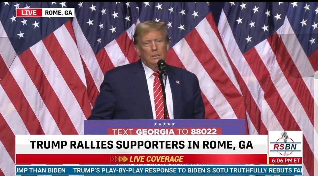 Trump Holds Energetic Rally in Rome, Georgia