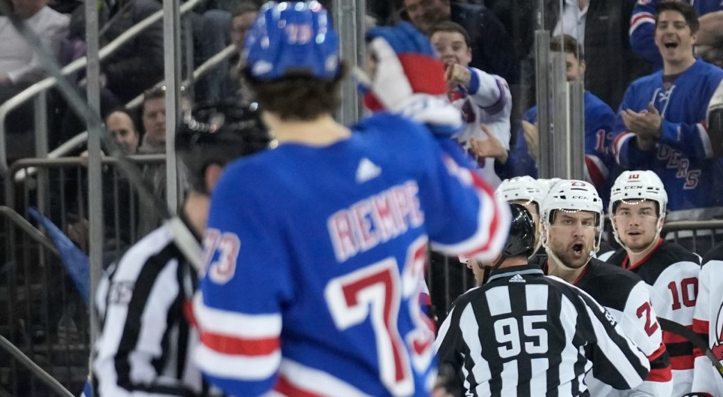 Rangers vs Devils Game Erupts in Line Brawl