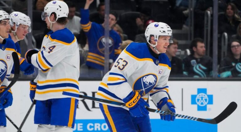 Skinner’s Hat Trick Leads Sabres Past Kraken 6-2