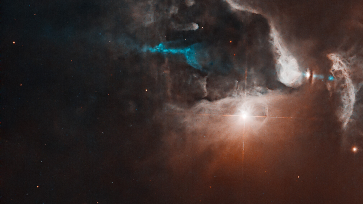 Hubble captures powerful star jet eruption