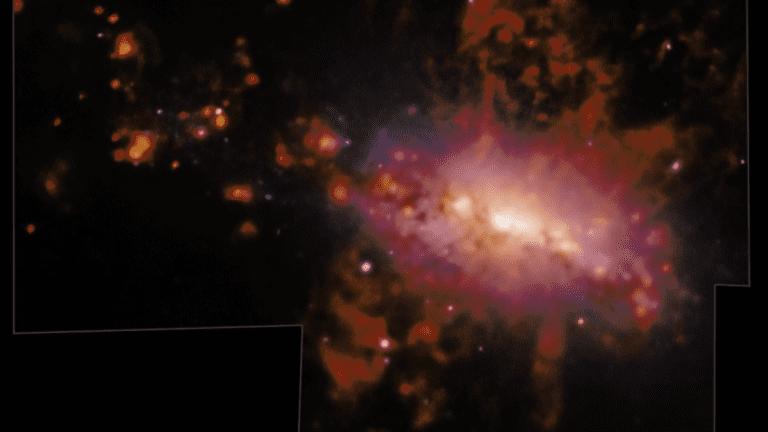 Tremendous Explosions in Nearby Galaxy Pouring Material