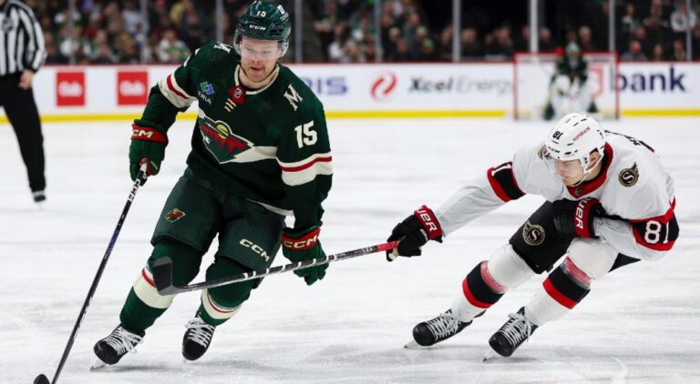 Lettieri’s Goal Lifts Wild Over Senators 3-2 on Tuesday