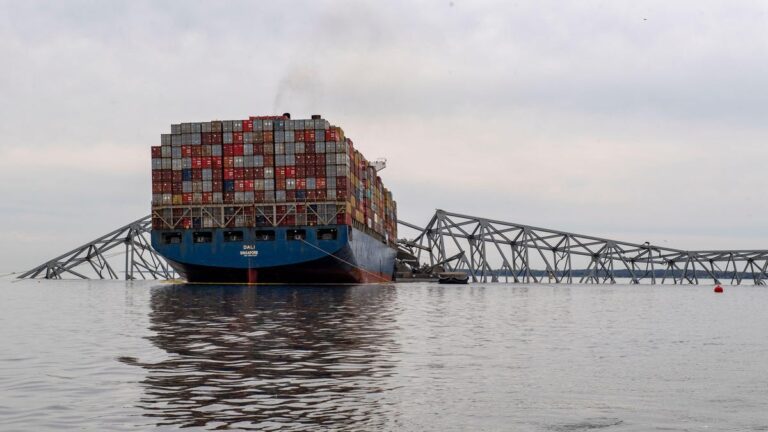 Key Bridge Collapse Leaves Wreckage Blocking Port