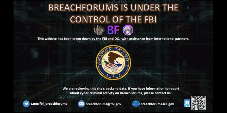 FBI Seizes BreachForums: Online Bazaar for Malware Busted