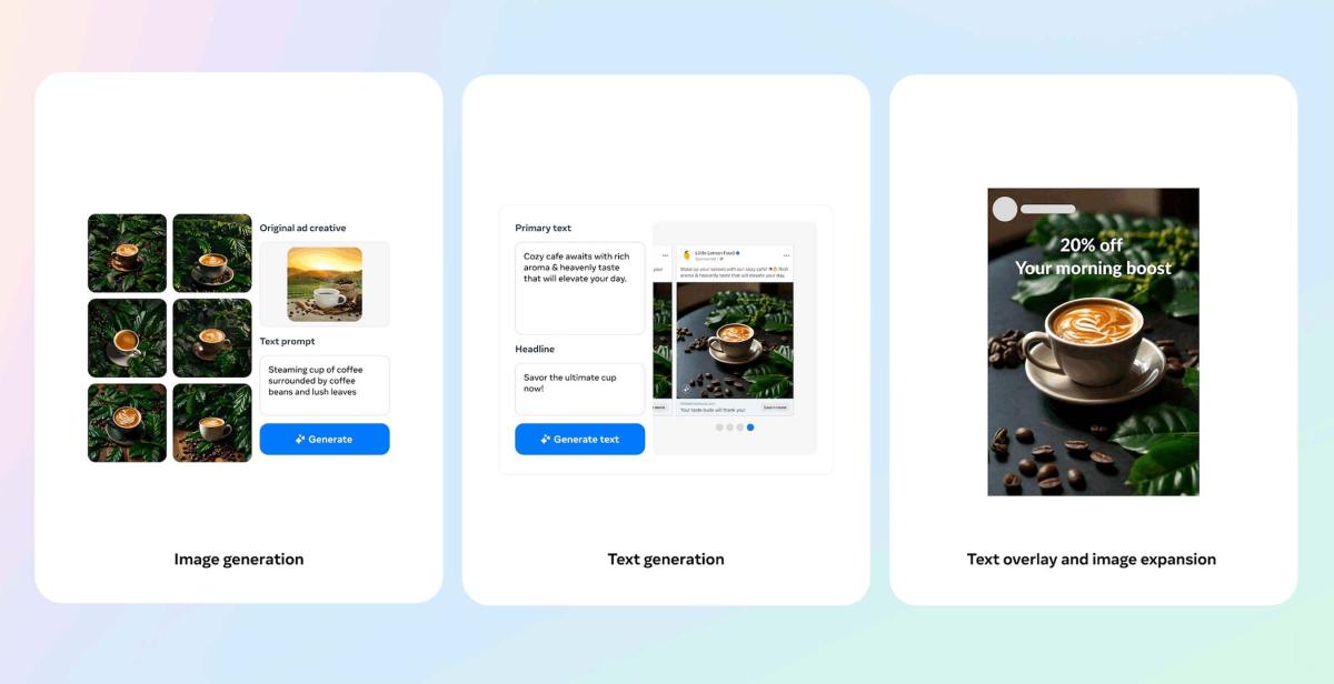 Meta introduces AI image and text generation for ads.
