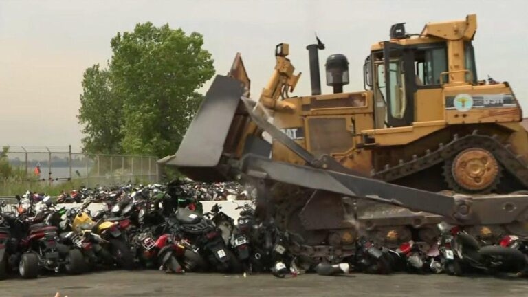 NYC Crushes Illegal Scooters and Mopeds