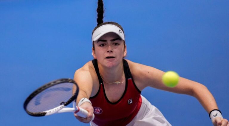 Canadian teen Marina Stakusic advances at Wimbledon. Canadian teen Marina Stakusic advances at Wimbledon.