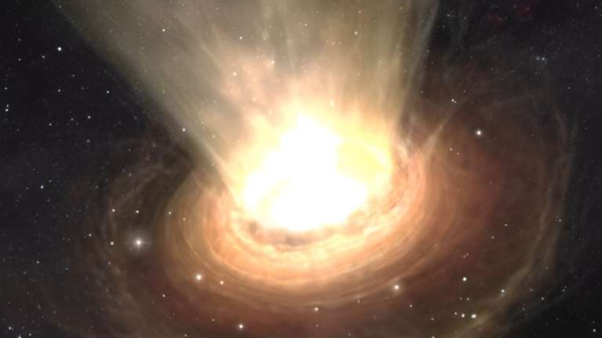 Astronomers map plasma ‘burps’ of feeding supermassive black hole
